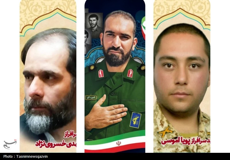 پیکر مطهر 3 شهید حمله اسرائیل در قزوین ‌تشییع می‌شود