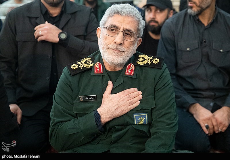 حضور سردار قاآنی در مراسم تشییع شهدای اقتدار ملی
