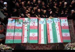 تشییع باشکوه شهدای نبرد با اسرائیل در قم