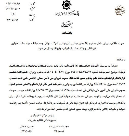 بانک مرکزی جمهوری اسلامی ایران ، تسهیلات بانکی ،