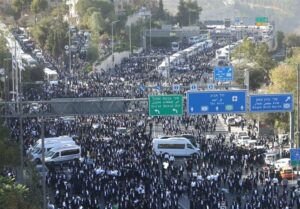 تظاهرات گسترده یهودیهای ارتدوکس در قدس اشغالی