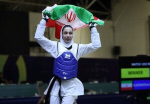 بازی های کشورهای اسلامی کریمی مقتدرانه بر سکوی قهرمانی ایستاد/ 3 مدال قهرمانی تکواندو در روز اول