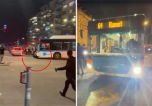 ورود یک اتوبوس به جمع تظاهرات‌کنندگان صهیونیست در قدس اشغالی