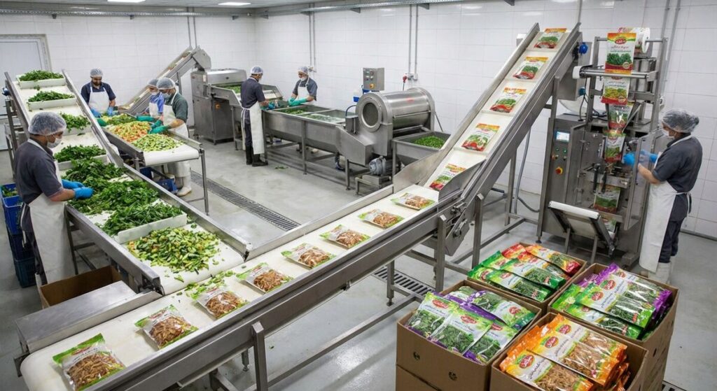 هزینه راه اندازی کارگاه بسته بندی سبزیجات