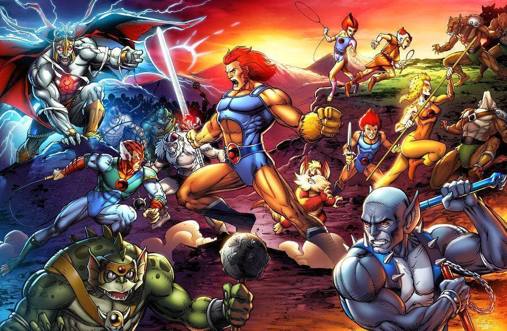 Hero in Blue Armor Leads a Chaotic Fantasy Battle Against Orcs Goblins and Monsters on a Lava lit Landscape