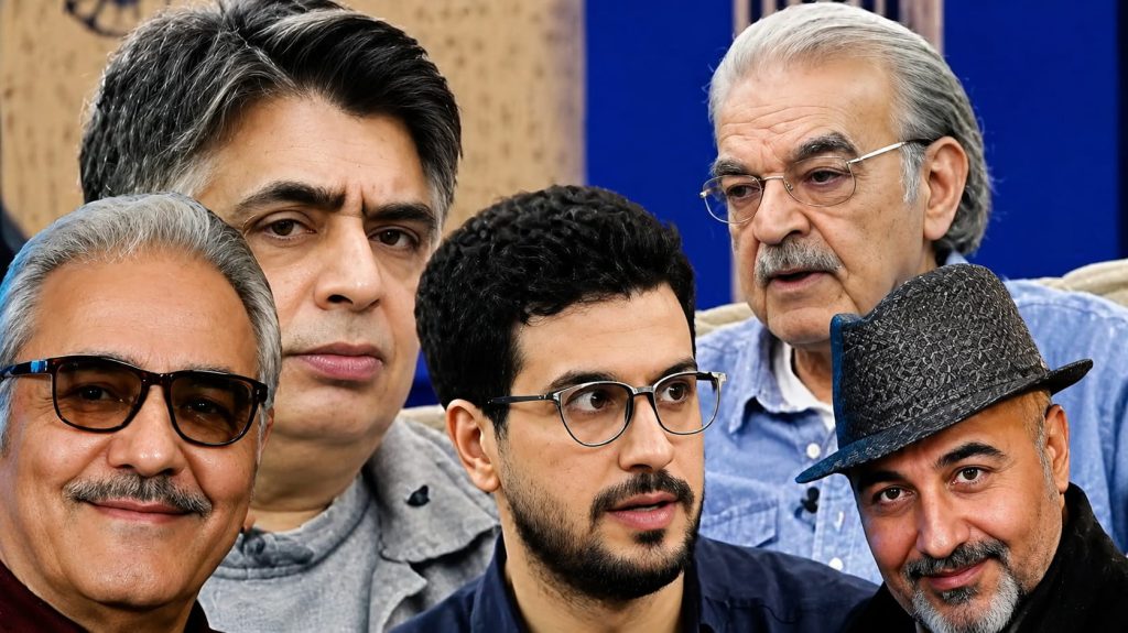 Group of Five Men Posing Closely for a Selfie Smiling and Looking at the Camera