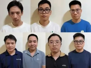 Collage of Eight Men Standing Against a Light Wall Wearing Casual Shirts in White Blue and Polo Styles